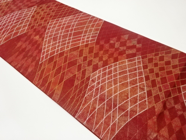 幾何学模様織出し袋帯